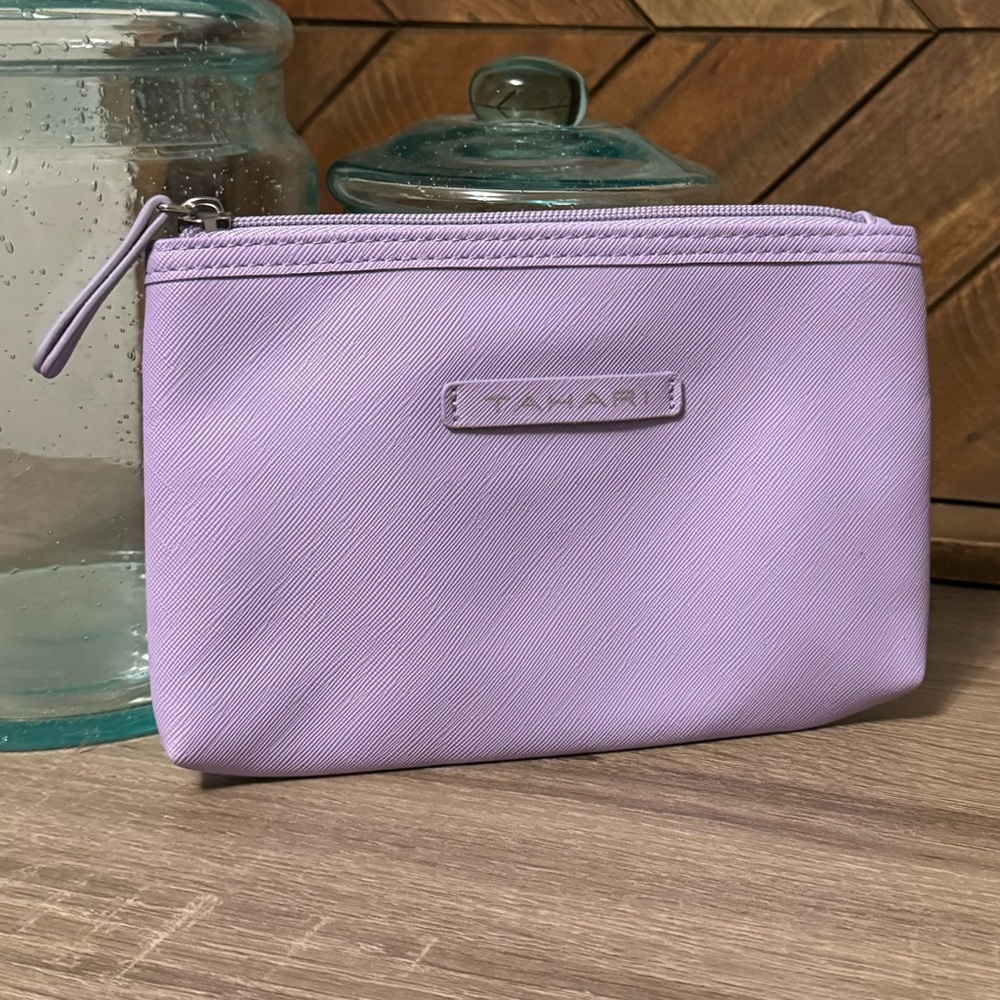 Tahari Zipper Pouch in Lavender Travel bag Cosmetic Bag